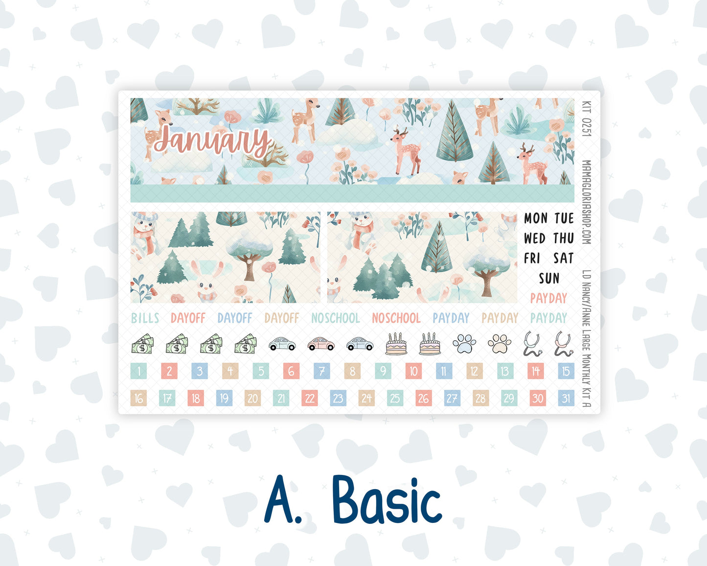Kit 0251 - Laurel Denise Nancy/Anne Large - Monthly Kit - January - Pine & Paws
