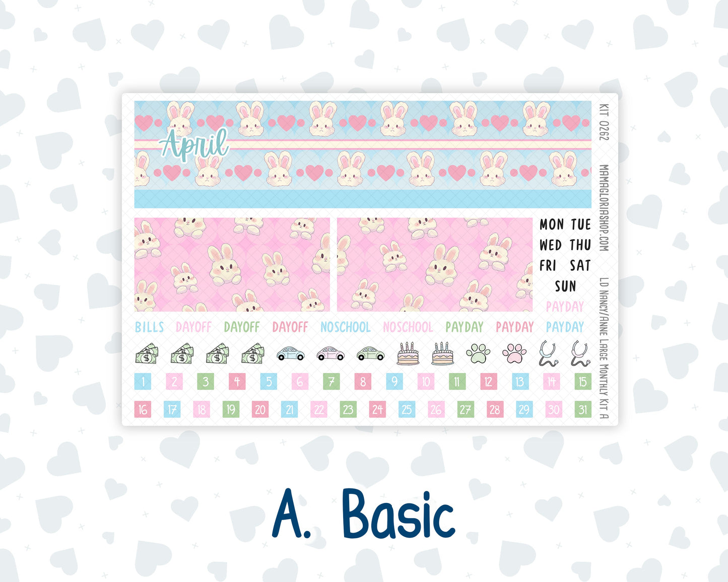 Kit 0262 - Laurel Denise Nancy/Anne Large - Monthly Kit - April  - Spring Puffs