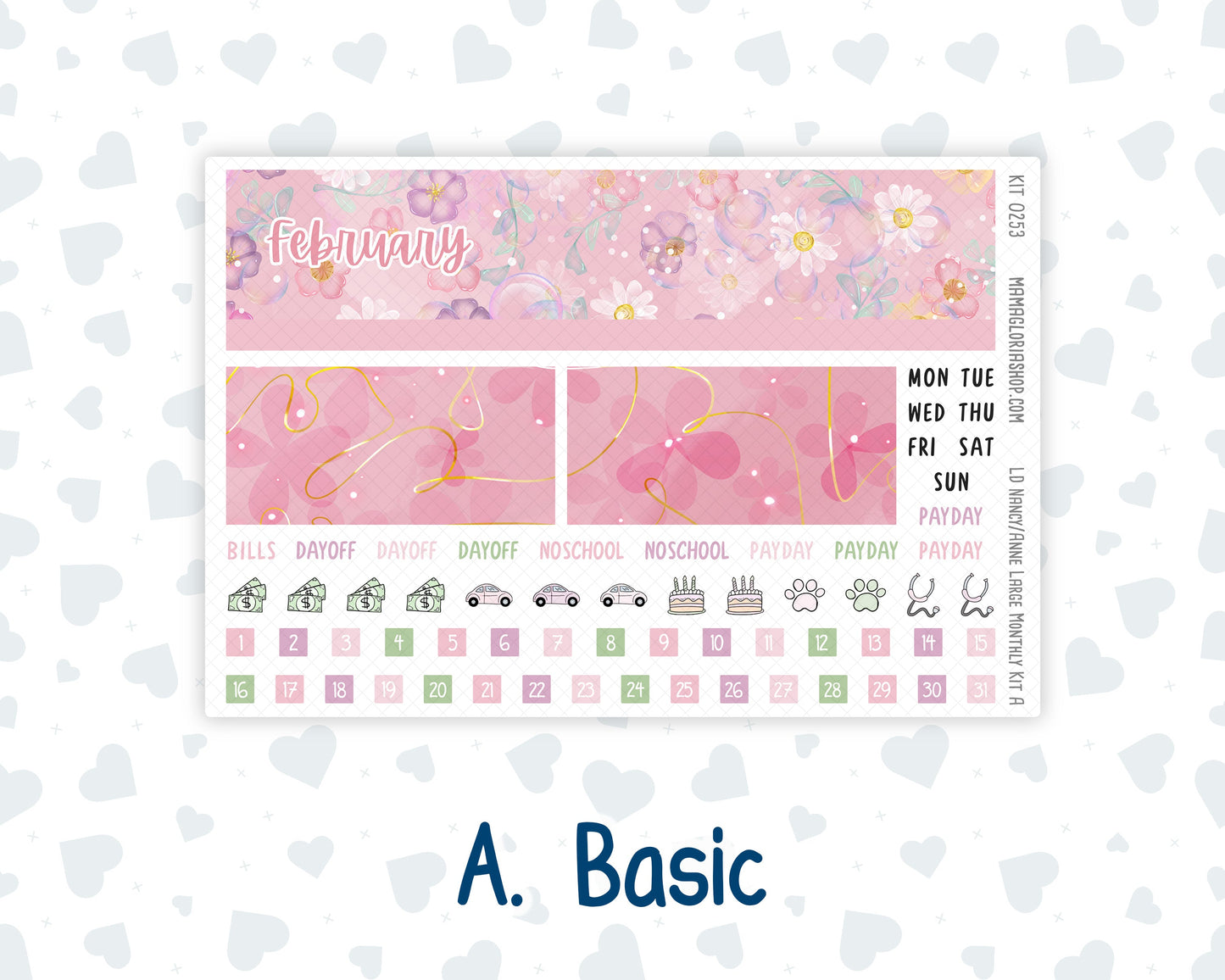 Kit 0253 - Laurel Denise Nancy/Anne Large - Monthly Kit - February - Rosy Daydreams