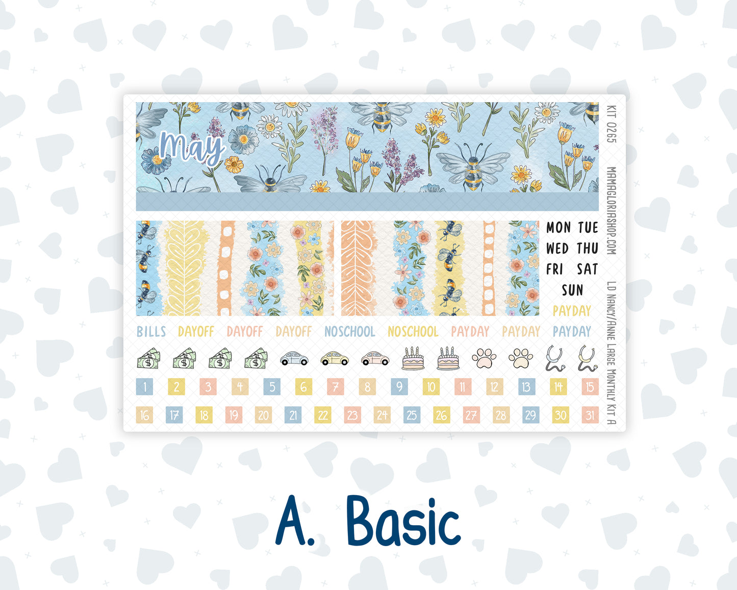 Kit 0265 - Laurel Denise Nancy/Anne Large - Monthly Kit - May - Honeybee Sky