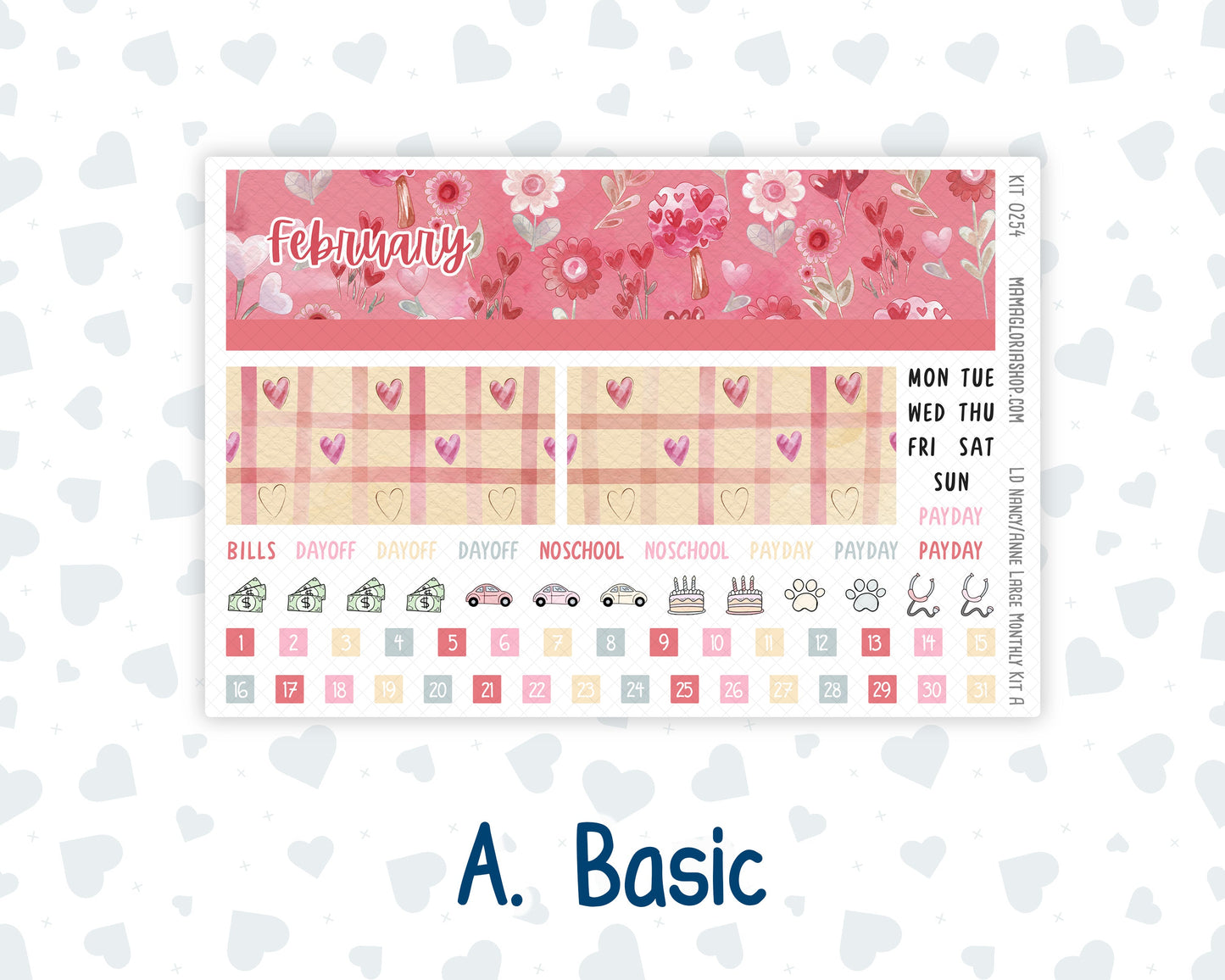 Kit 0254 - Laurel Denise Nancy/Anne Large - Monthly Kit - February - Valentine Village