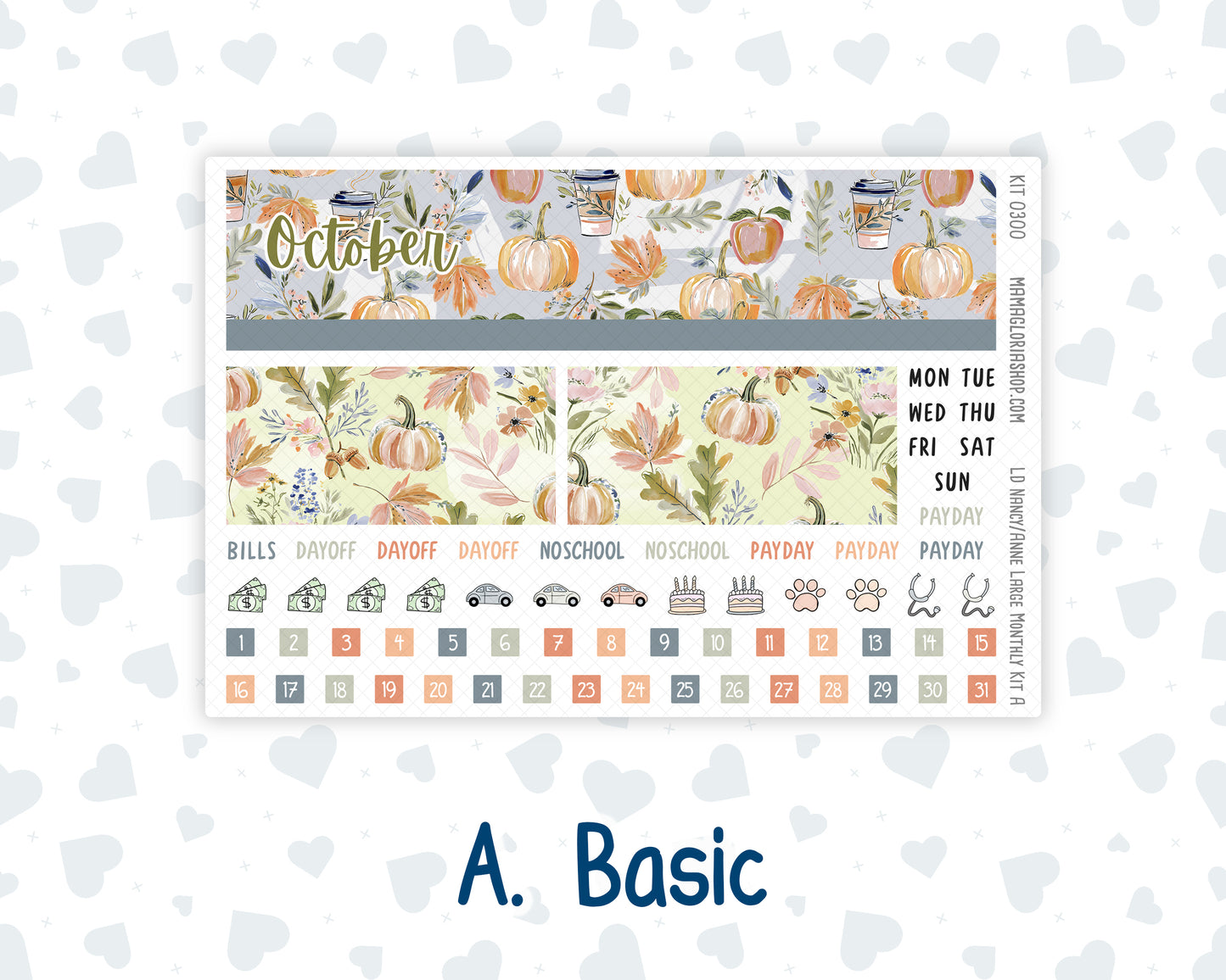 Kit 0300 - Laurel Denise Nancy/Anne Large - Monthly Kit - October - Autumn Stroll