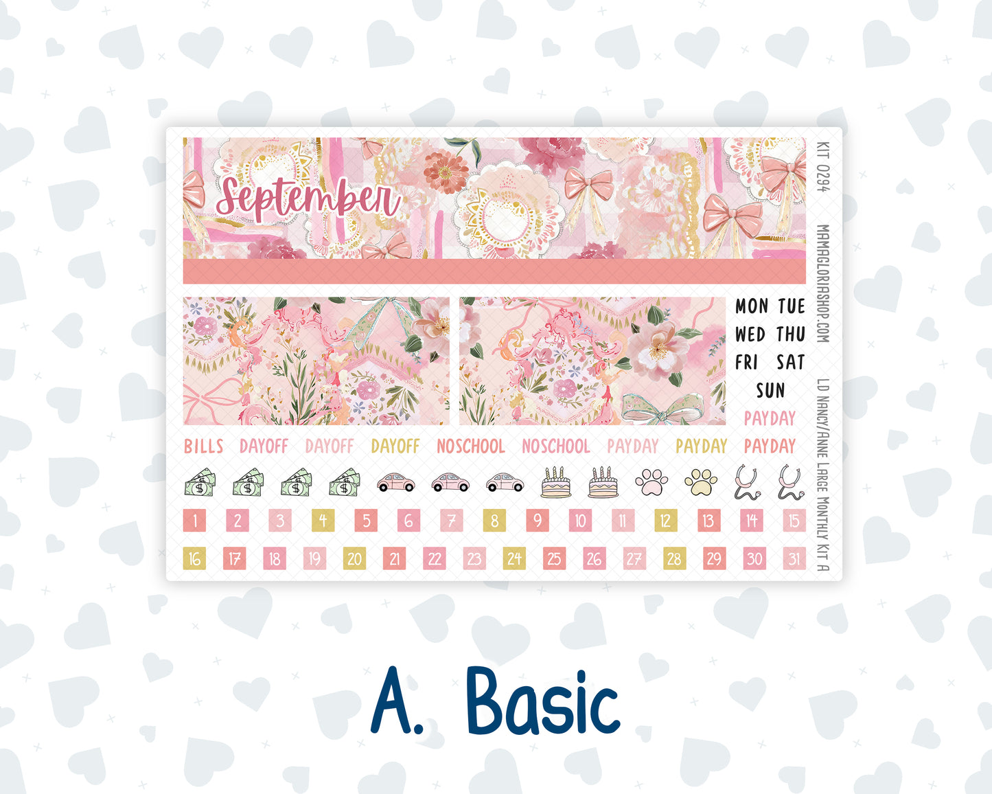 Kit 0294 - Laurel Denise Nancy/Anne Large - Monthly Kit - September - Rosy Reveria