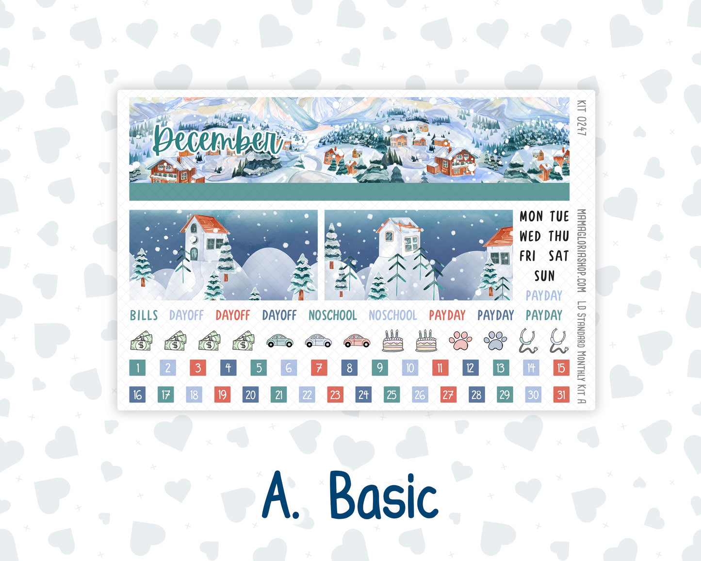 Kit 0247 - Laurel Denise Standard - Monthly Kit - December - Snow Day Adventures