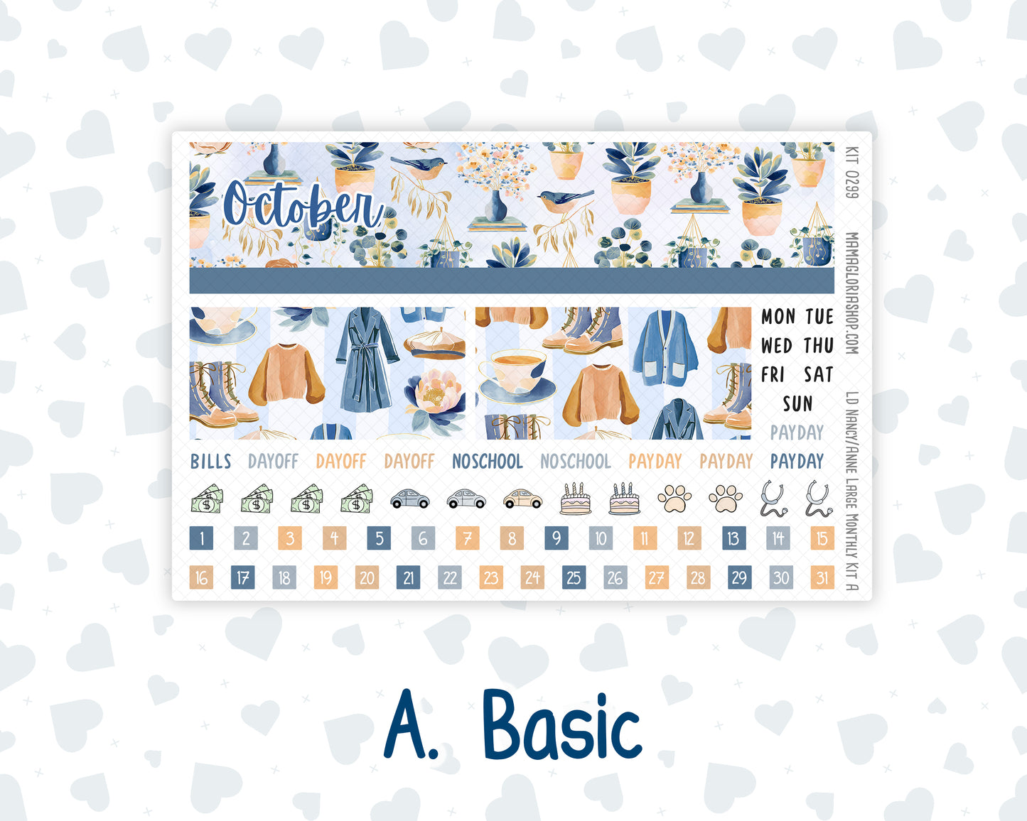 Kit 0299 - Laurel Denise Nancy/Anne Large - Monthly Kit - October - Book Nook
