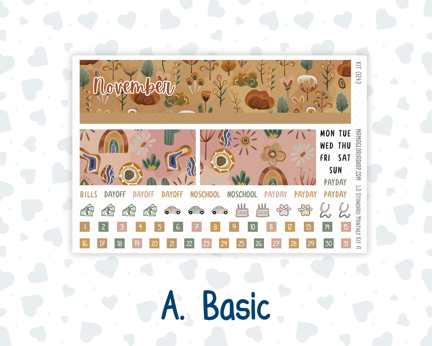 Kit 0243 - Laurel Denise Standard - Monthly Kit - November - Boho Autumn