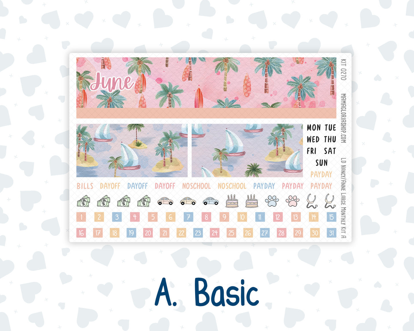 Kit 0270 - Laurel Denise Nancy/Anne Large - Monthly Kit - June - Beachside Bliss