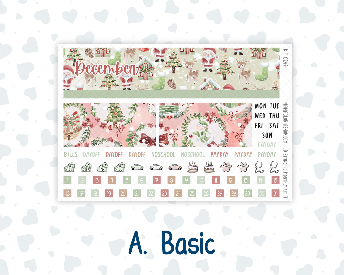 Kit 0244 - Laurel Denise Standard - Monthly Kit - December - Santas Village