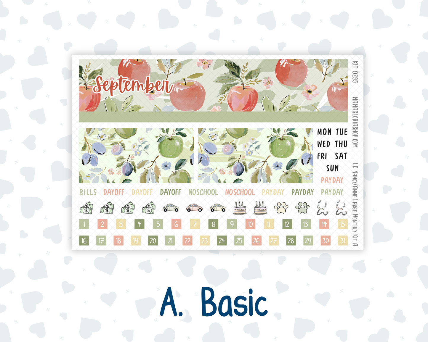 Kit 0295 - Laurel Denise Nancy/Anne Large - Monthly Kit - September - Apple Harvest