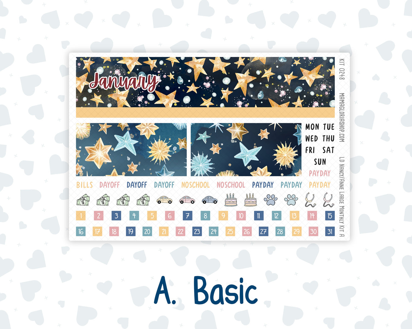 Kit 0248 - Laurel Denise Nancy/Anne Large - Monthly Kit - January - Midnight Countdown