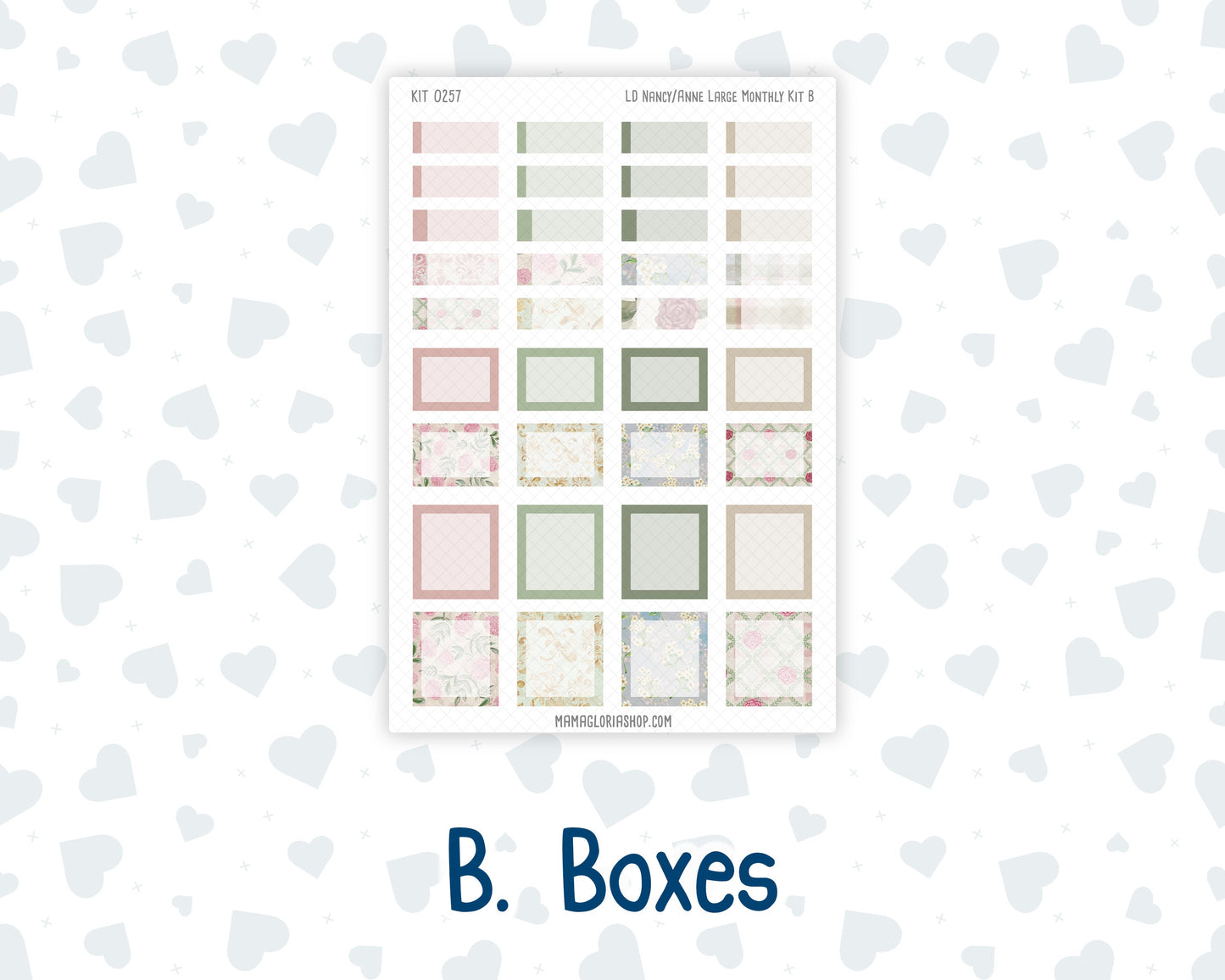 Kit 0257 - Laurel Denise Nancy/Anne Large - Monthly Kit - March - Blush Garden