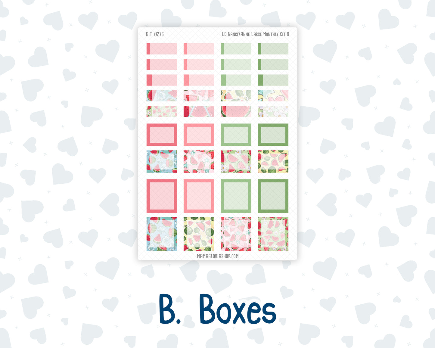 Kit 0276 - Laurel Denise Nancy/Anne Large - Monthly Kit - July - Melon Crush