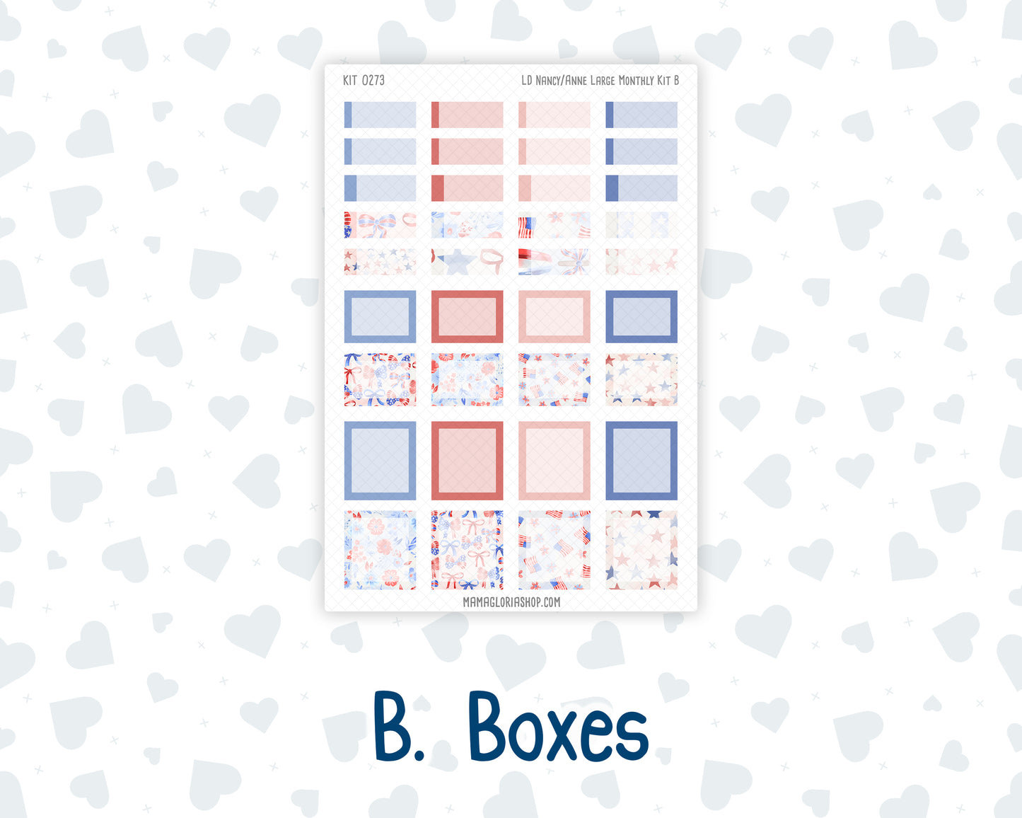 Kit 0273 - Laurel Denise Nancy/Anne Large - Monthly Kit - July - Americana In Bloom