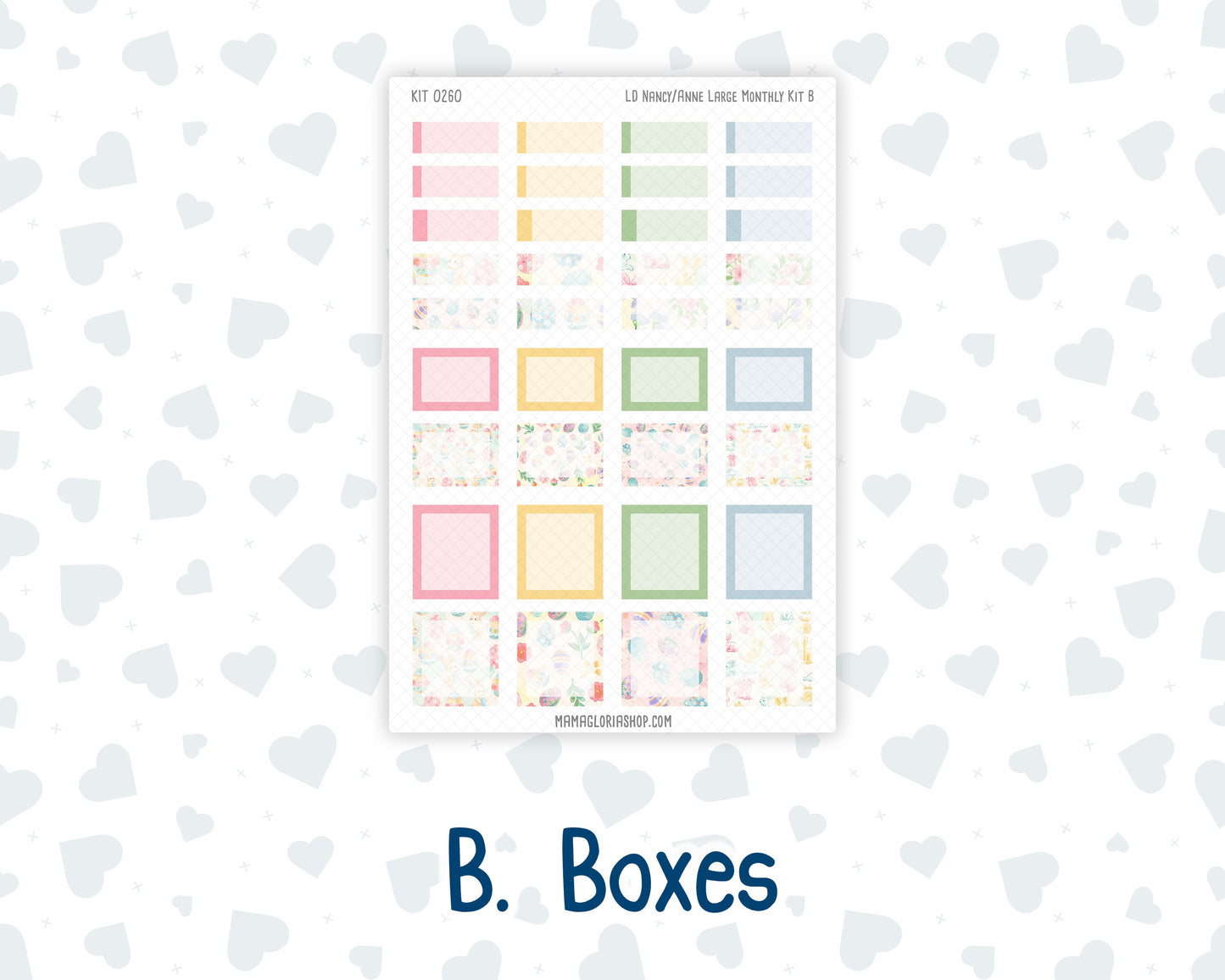 Kit 0260 - Laurel Denise Nancy/Anne Large - Monthly Kit - April - Pastel Egg Hunt