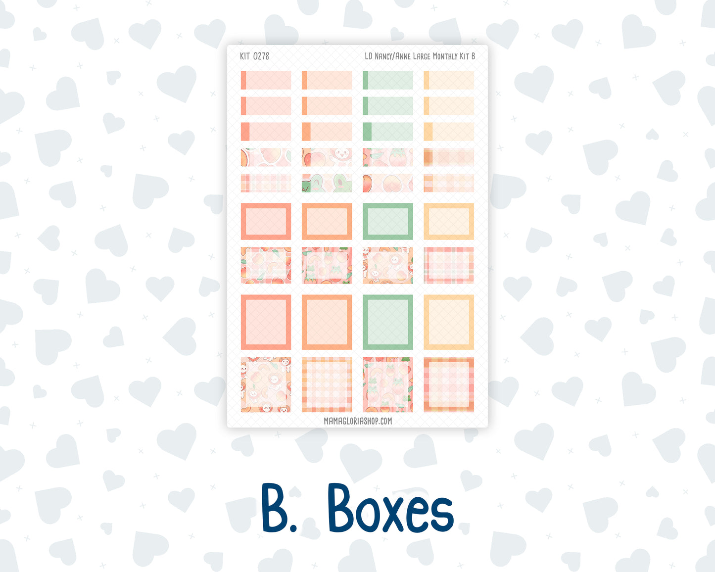 Kit 0278 - Laurel Denise Nancy/Anne Large - Monthly Kit - August - Oops, All Peaches