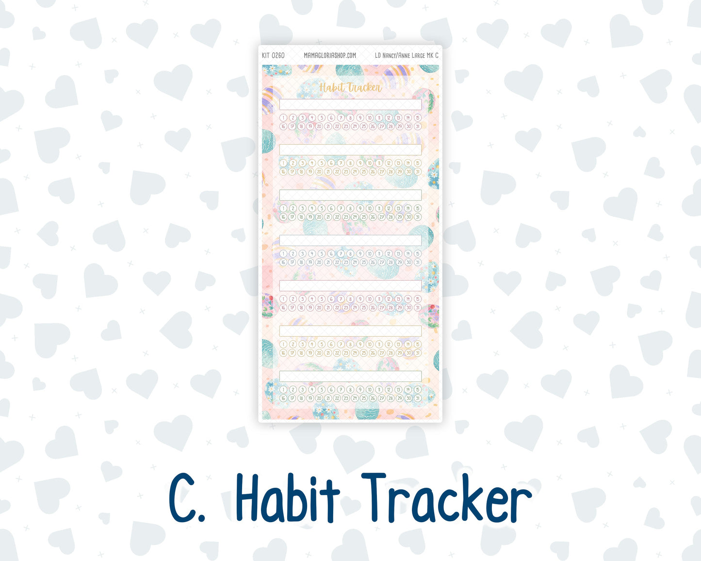 Kit 0260 - Laurel Denise Nancy/Anne Large - Monthly Kit - April - Pastel Egg Hunt