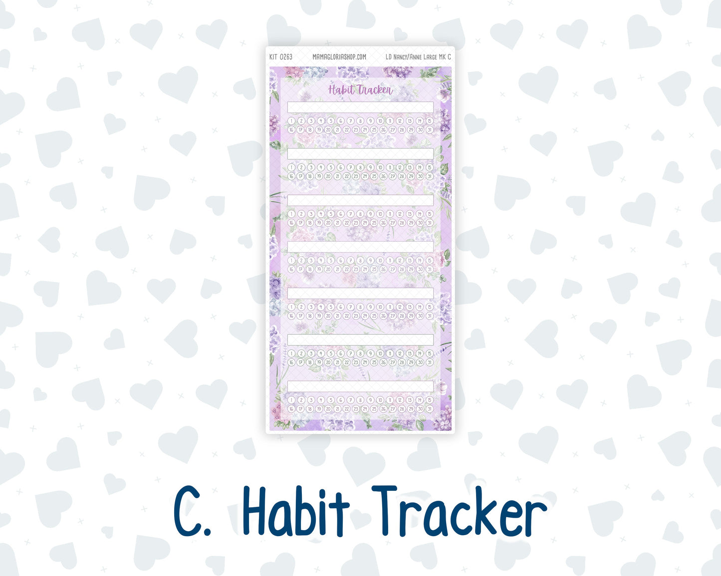 Kit 0263 - Laurel Denise Nancy/Anne Large - Monthly Kit - April - Lavender Drift