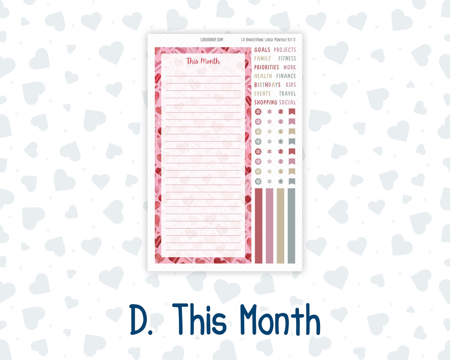 Kit 0254 - Laurel Denise Nancy/Anne Large - Monthly Kit - February - Valentine Village