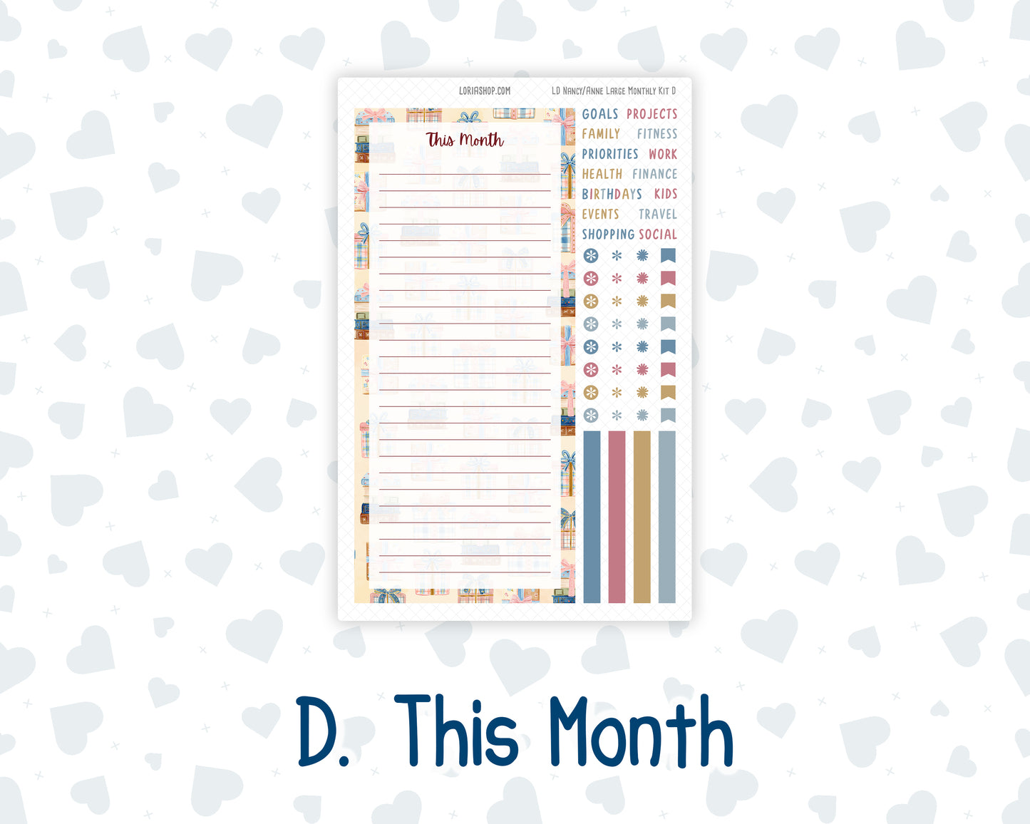 Kit 0305 - Laurel Denise Nancy/Anne Large - Monthly Kit - December - Sugarplum Parade