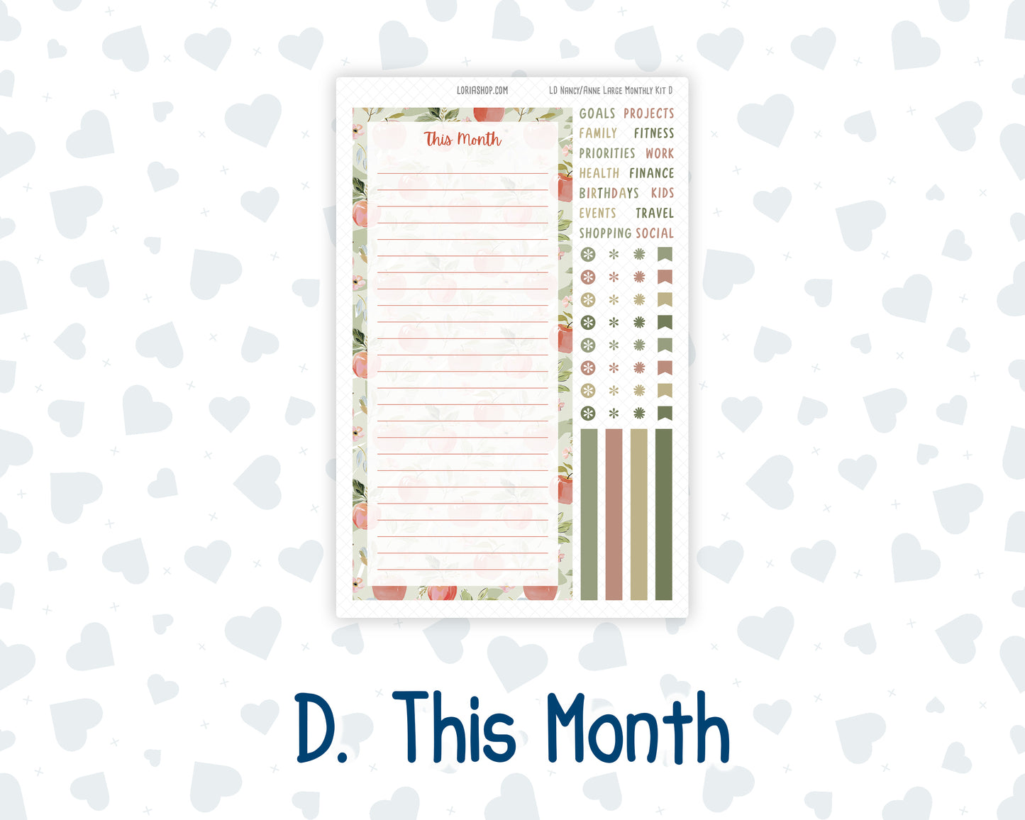 Kit 0295 - Laurel Denise Nancy/Anne Large - Monthly Kit - September - Apple Harvest