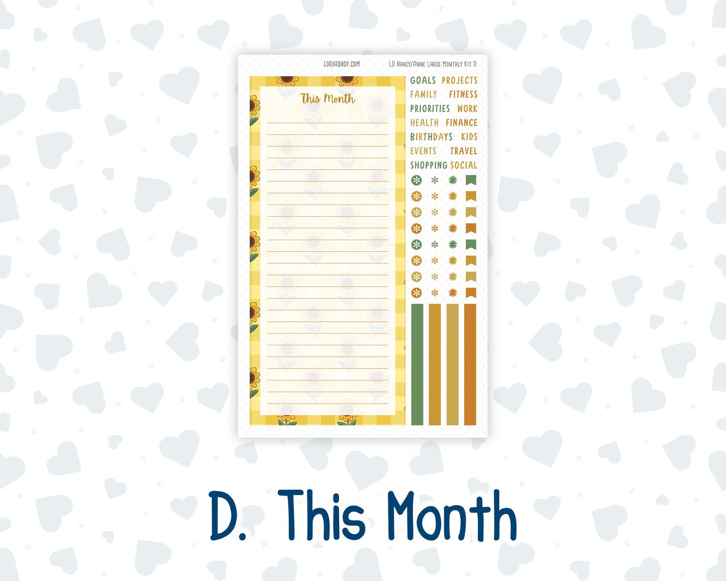 Kit 0277 - Laurel Denise Nancy/Anne Large - Monthly Kit - August - Sunflower Drama Club