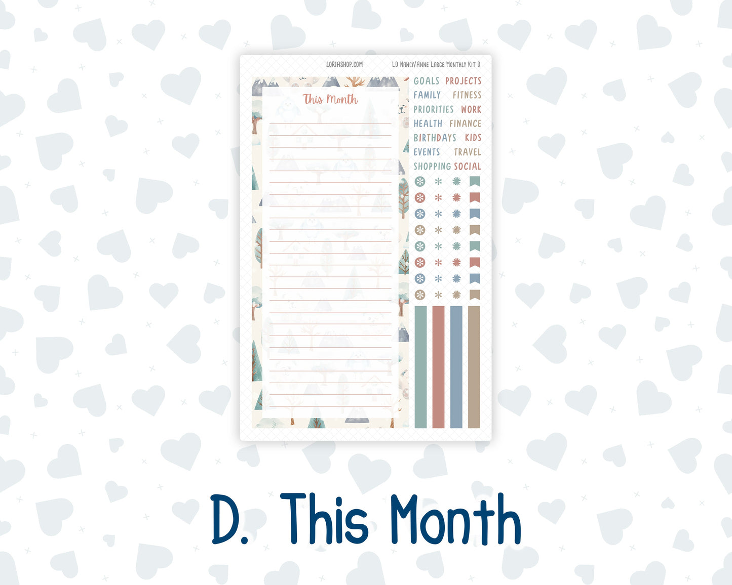 Kit 0251 - Laurel Denise Nancy/Anne Large - Monthly Kit - January - Pine & Paws