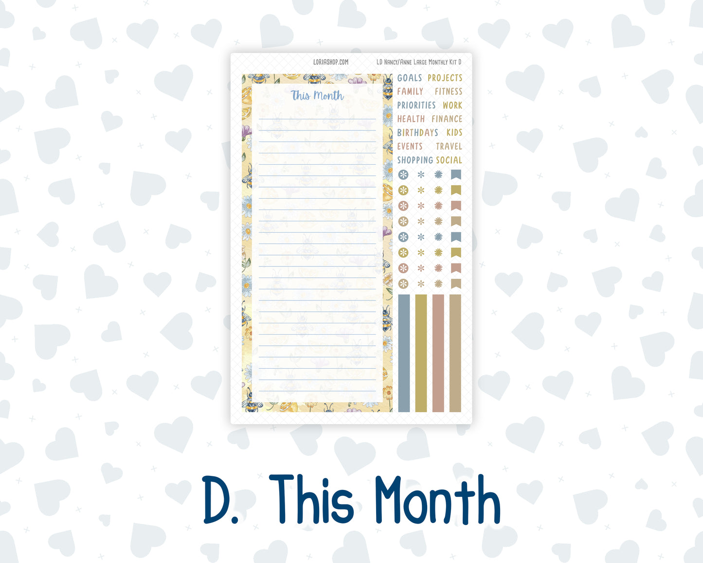 Kit 0265 - Laurel Denise Nancy/Anne Large - Monthly Kit - May - Honeybee Sky