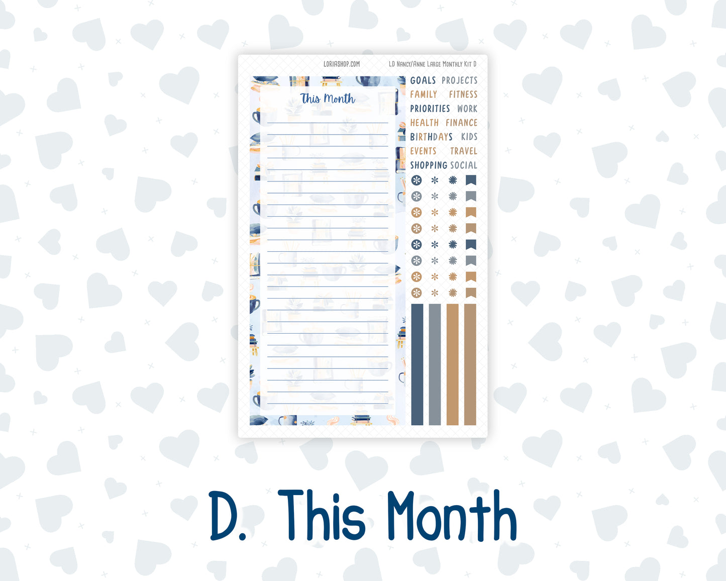 Kit 0299 - Laurel Denise Nancy/Anne Large - Monthly Kit - October - Book Nook