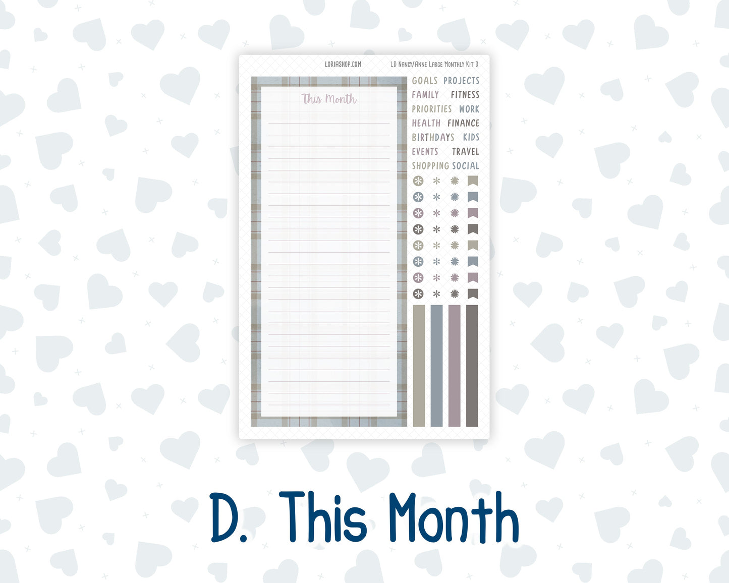 Kit 0250 - Laurel Denise Nancy/Anne Large - Monthly Kit - Quiet January