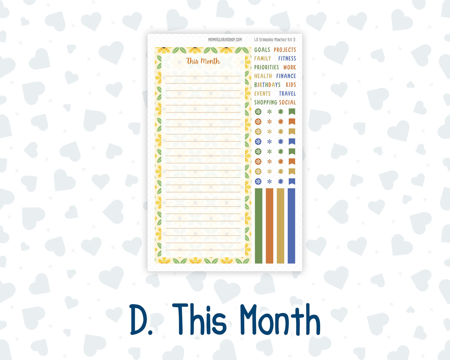 Kit 0229 - Laurel Denise Standard - Monthly Kit - August - Golden Faces
