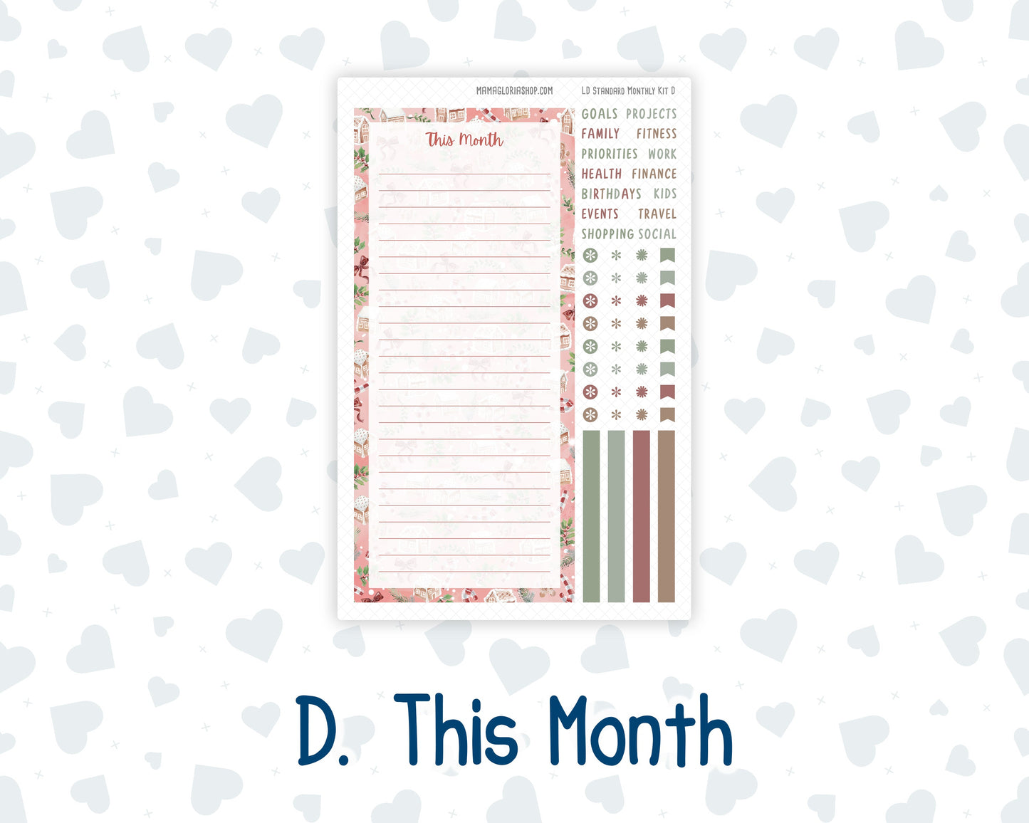 Kit 0244 - Laurel Denise Standard - Monthly Kit - December - Santas Village