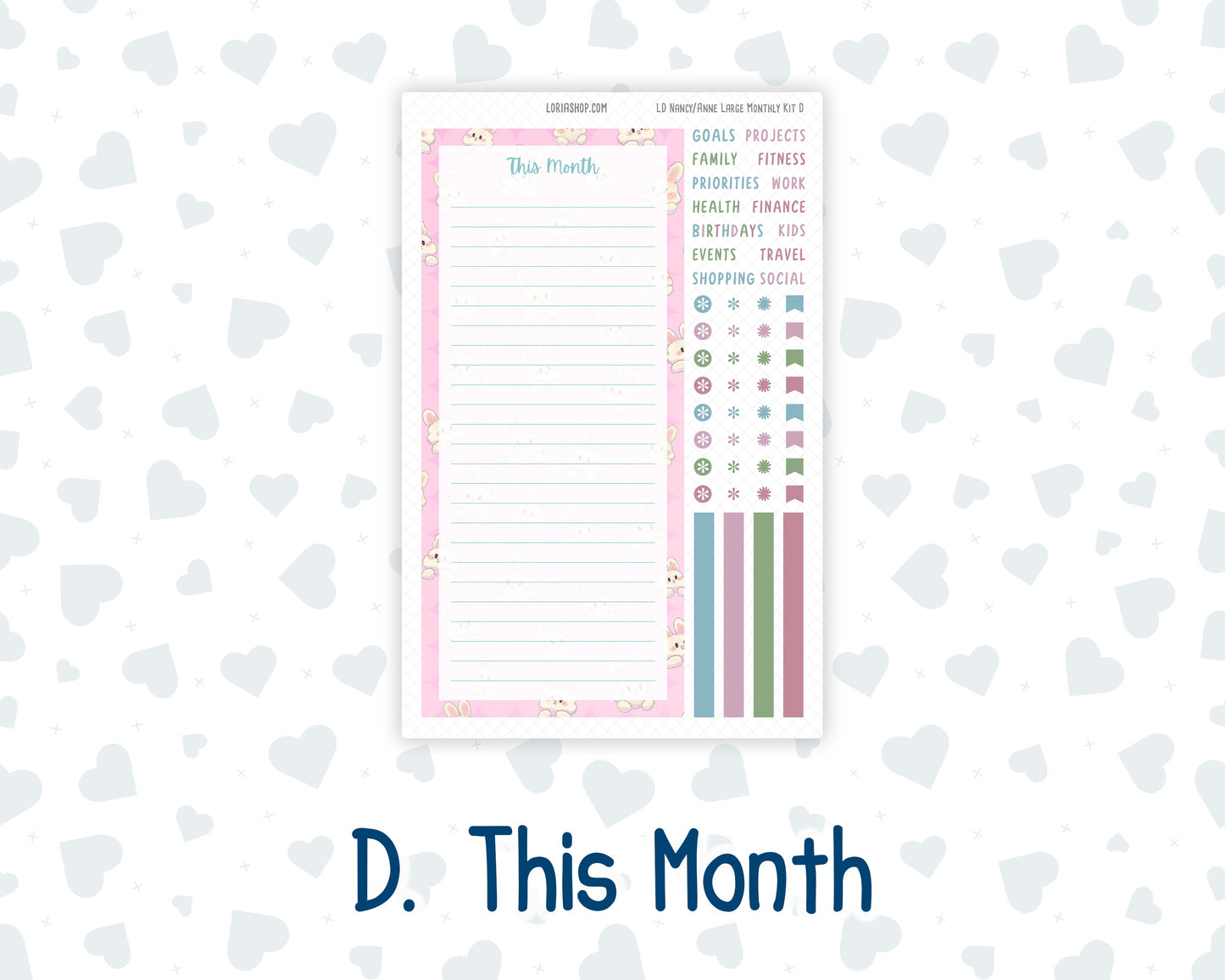 Kit 0262 - Laurel Denise Nancy/Anne Large - Monthly Kit - April  - Spring Puffs