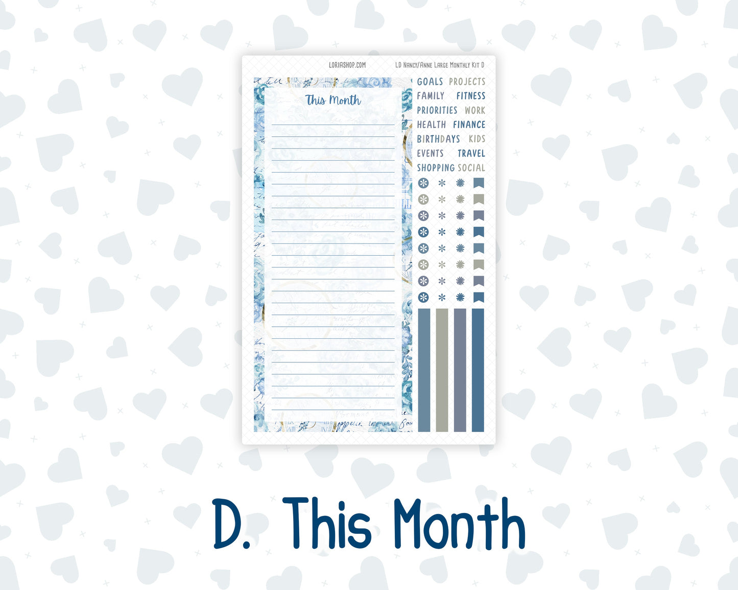 Kit 0249 - Laurel Denise Nancy/Anne Large - Monthly Kit - January - Icy Lace