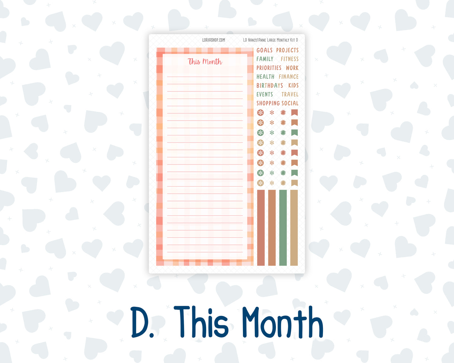 Kit 0278 - Laurel Denise Nancy/Anne Large - Monthly Kit - August - Oops, All Peaches
