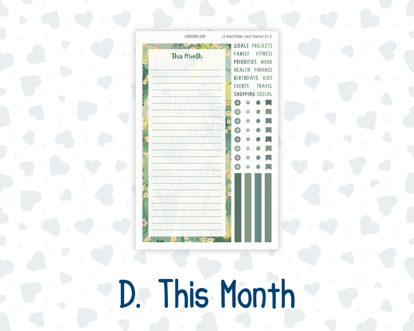 Kit 0264 - Laurel Denise Nancy/Anne Large - Monthly Kit - May - Spring Walk