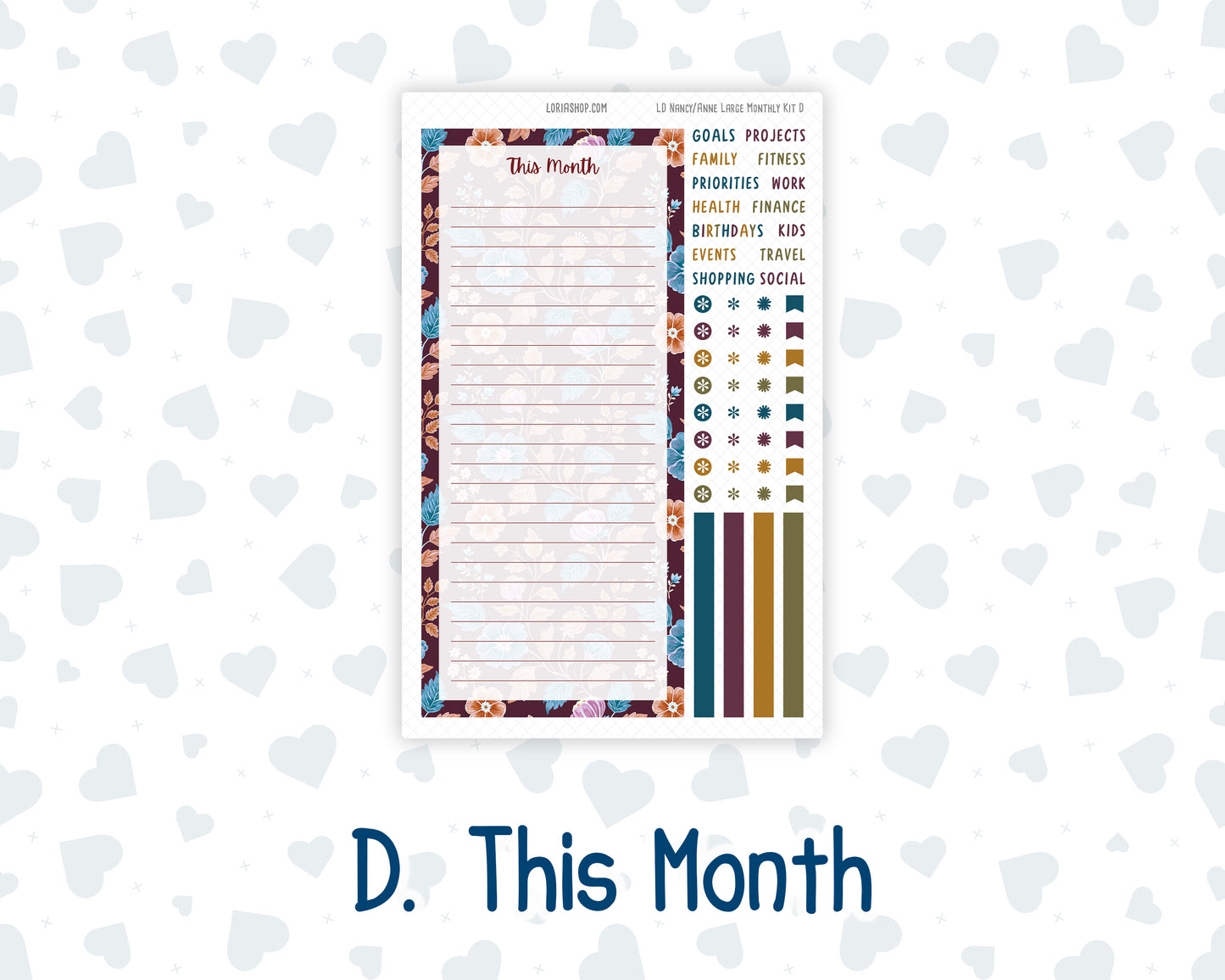 Kit 0304 - Laurel Denise Nancy/Anne Large - Monthly Kit - November - Autumn In Bloom