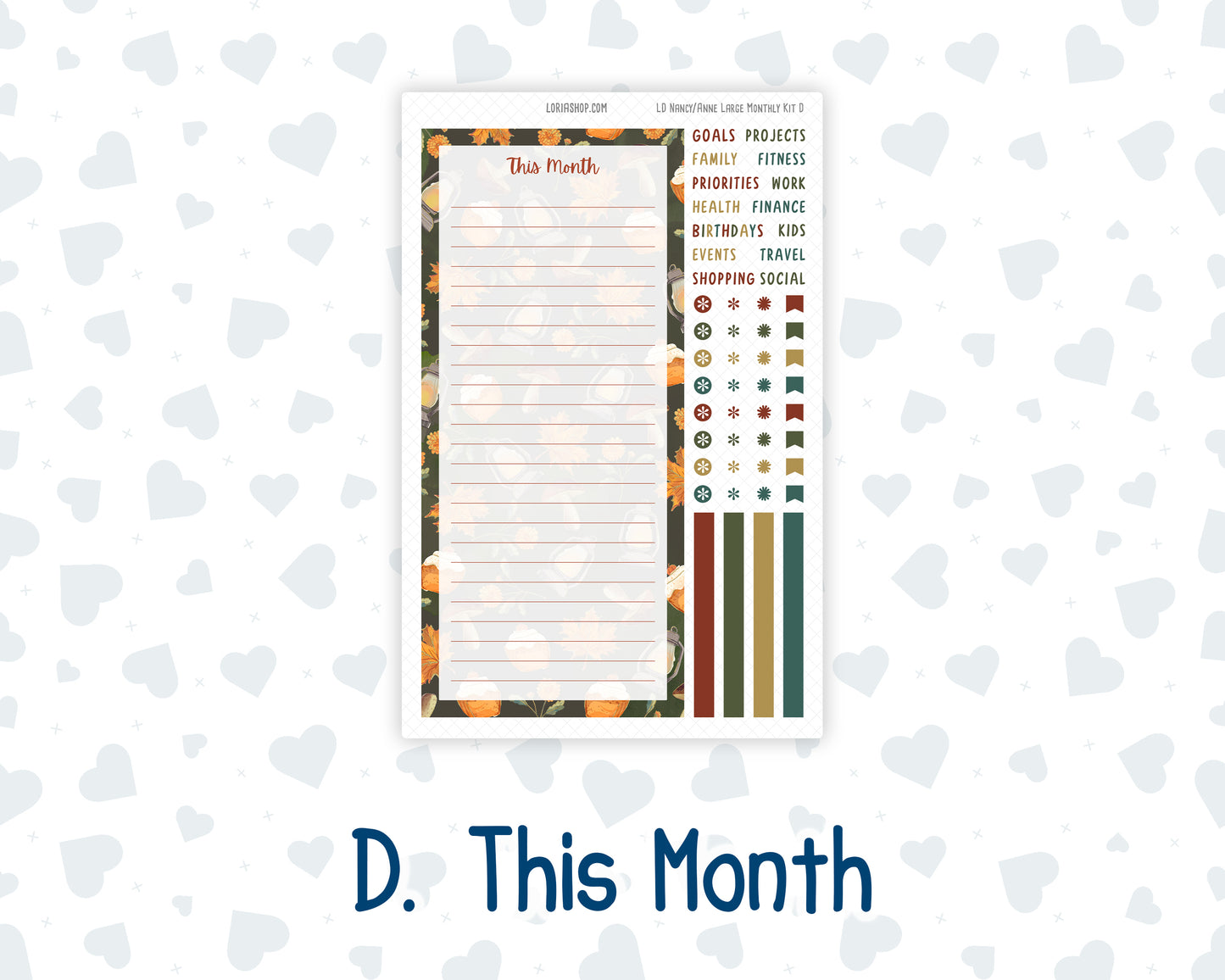 Kit 0302 - Laurel Denise Nancy/Anne Large - Monthly Kit - November - Thankful Season