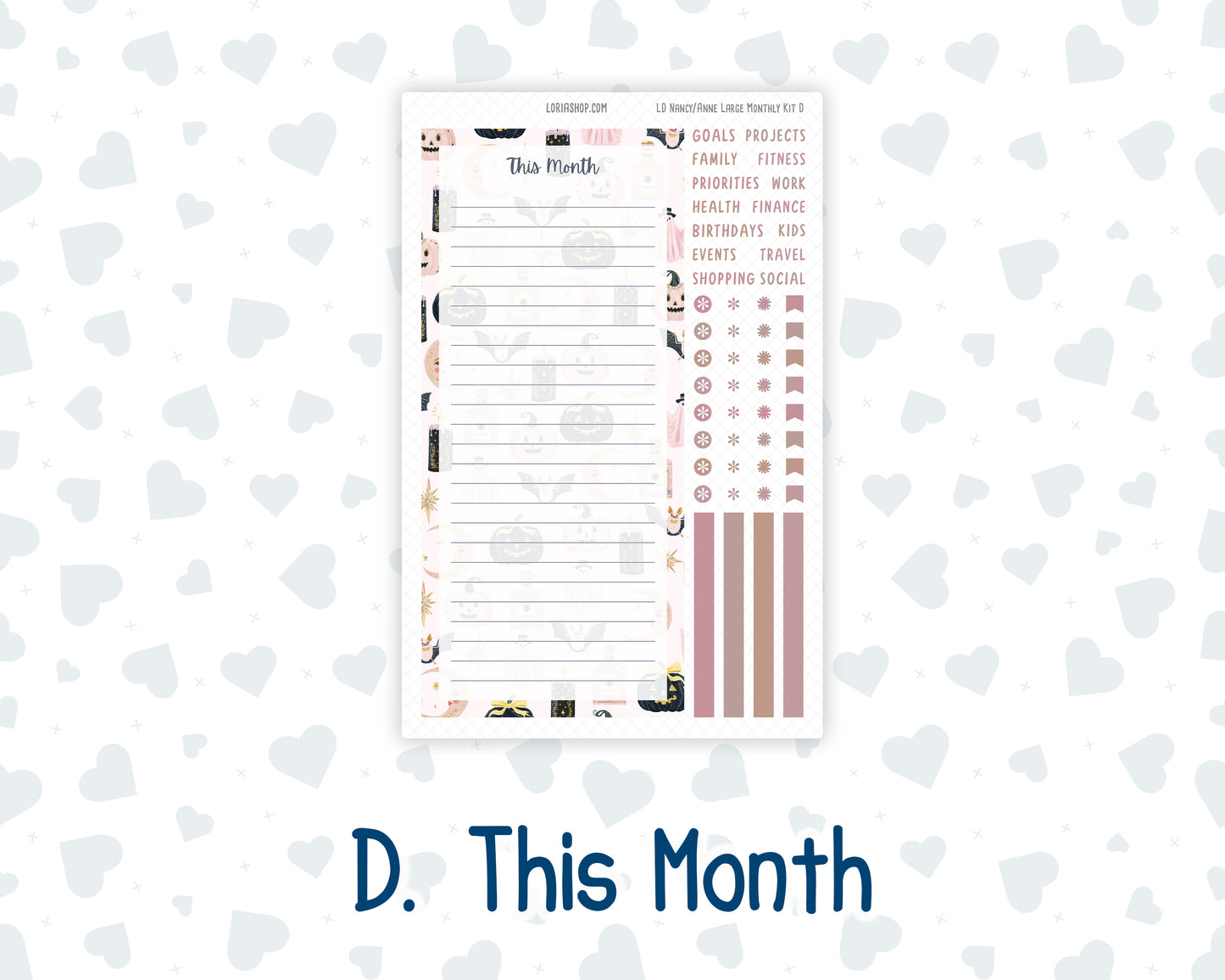 Kit 0297 - Laurel Denise Nancy/Anne Large - Monthly Kit - October - Pink Spell