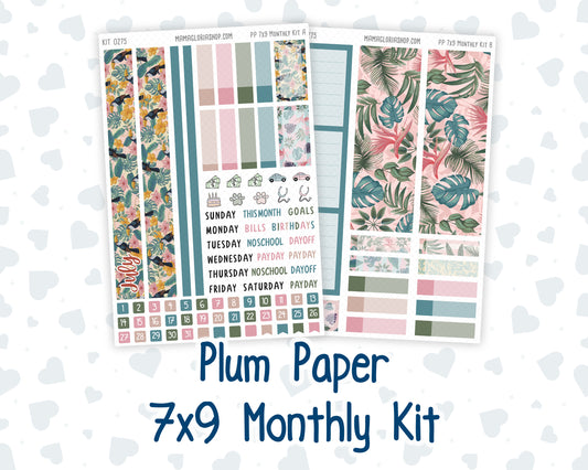 Kit 0275 - 7x9 - Plum Paper - Monthly Kit - July - Tropical Safari Blush
