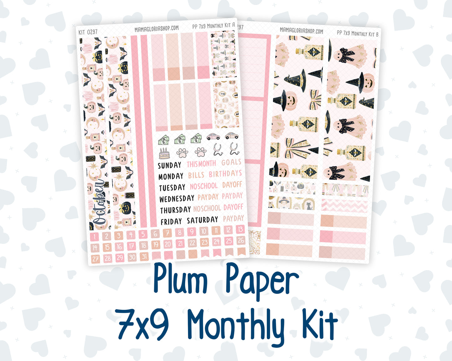 Kit 0297 - 7x9 - Plum Paper - Monthly Kit - October - Pink Spell