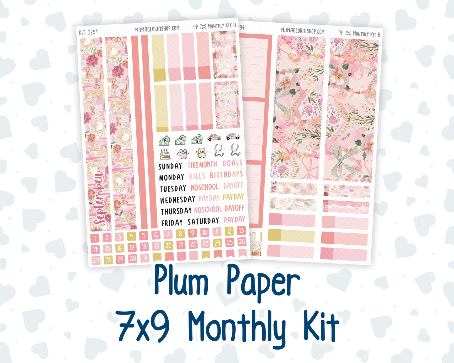 Kit 0294 - 7x9 - Plum Paper - Monthly Kit - September - Rosy Reveria