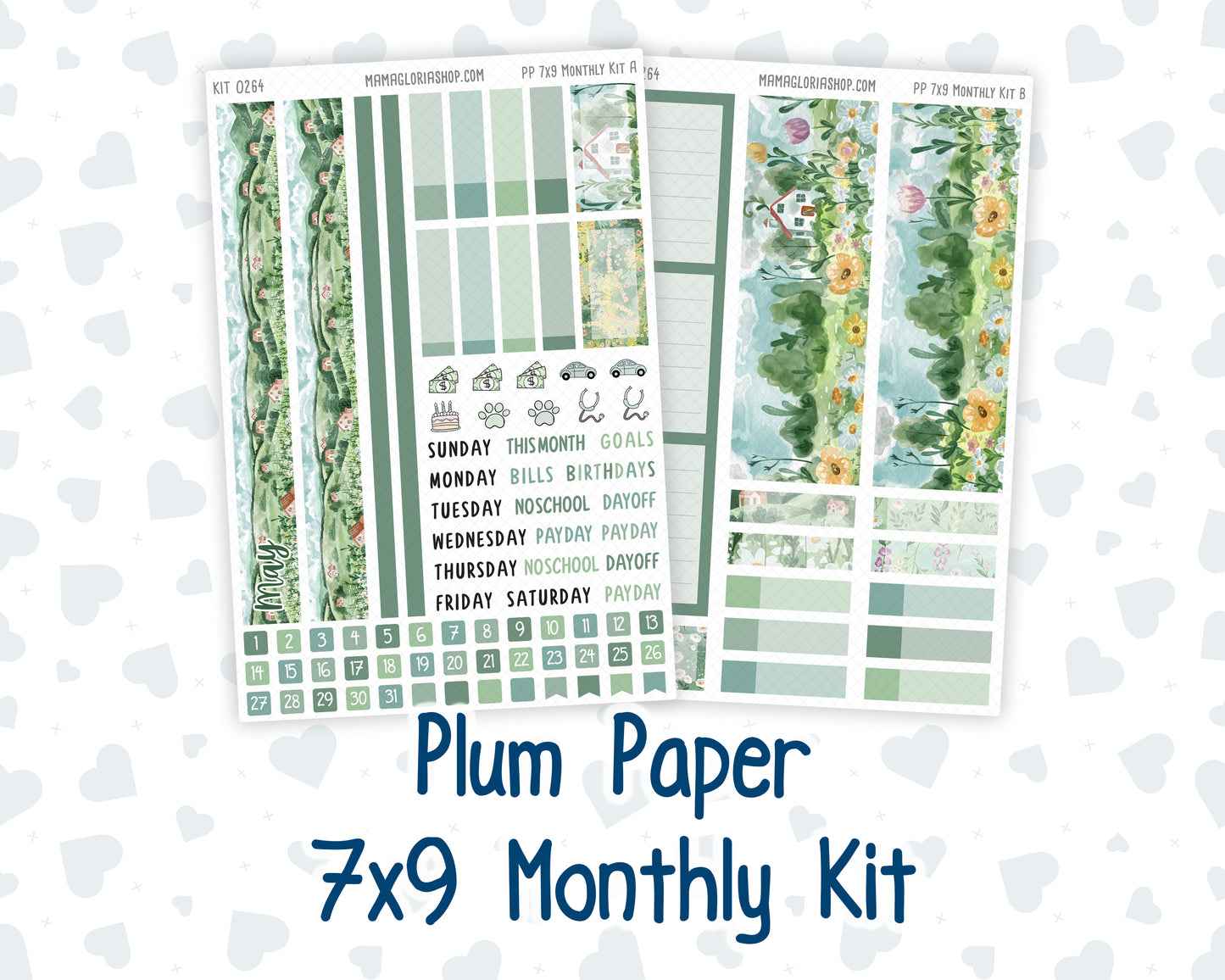 Kit 0264 - 7x9 - Plum Paper - Monthly Kit - May - Spring Walk
