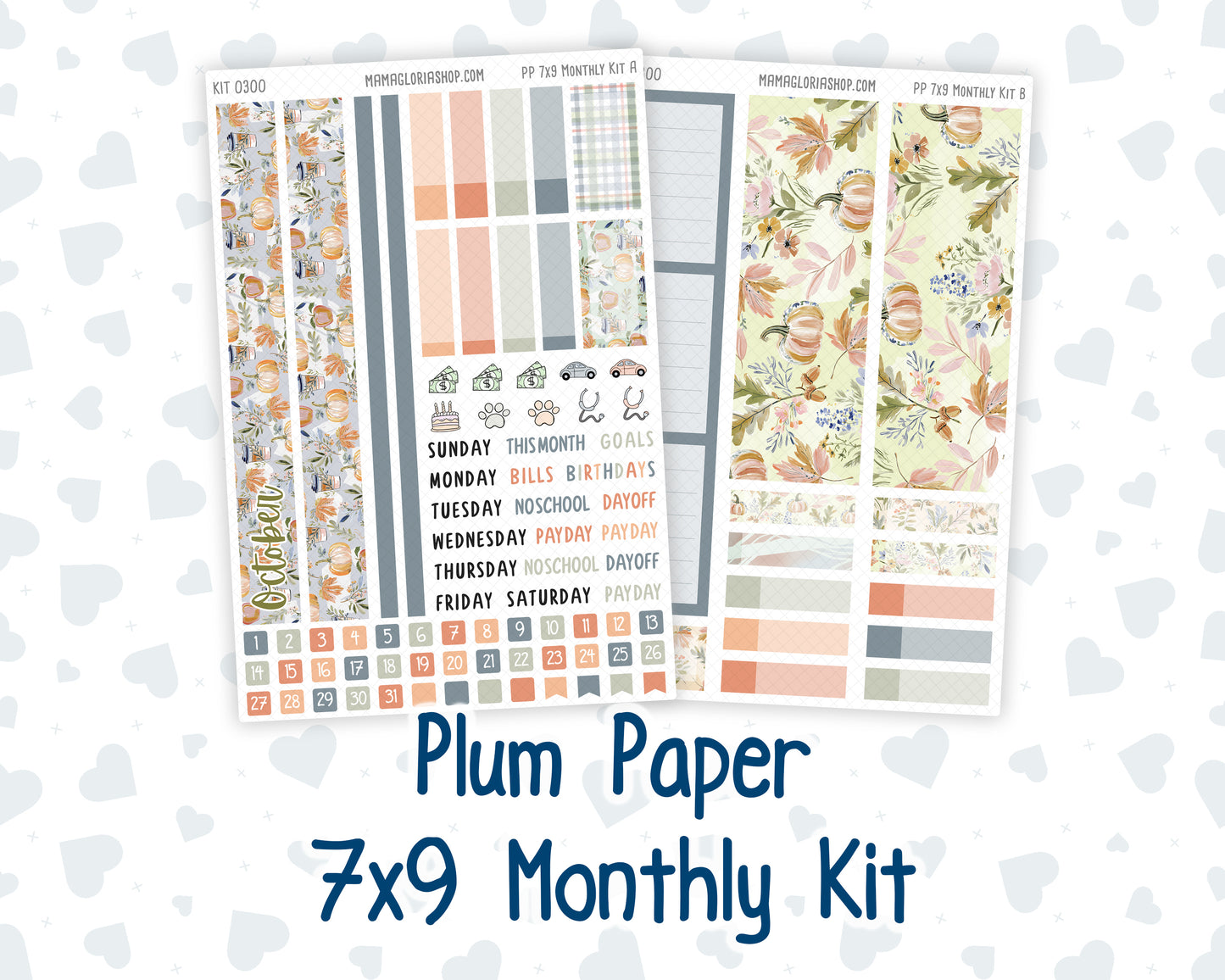 Kit 0300 - 7x9 - Plum Paper - Monthly Kit - October - Autumn Stroll