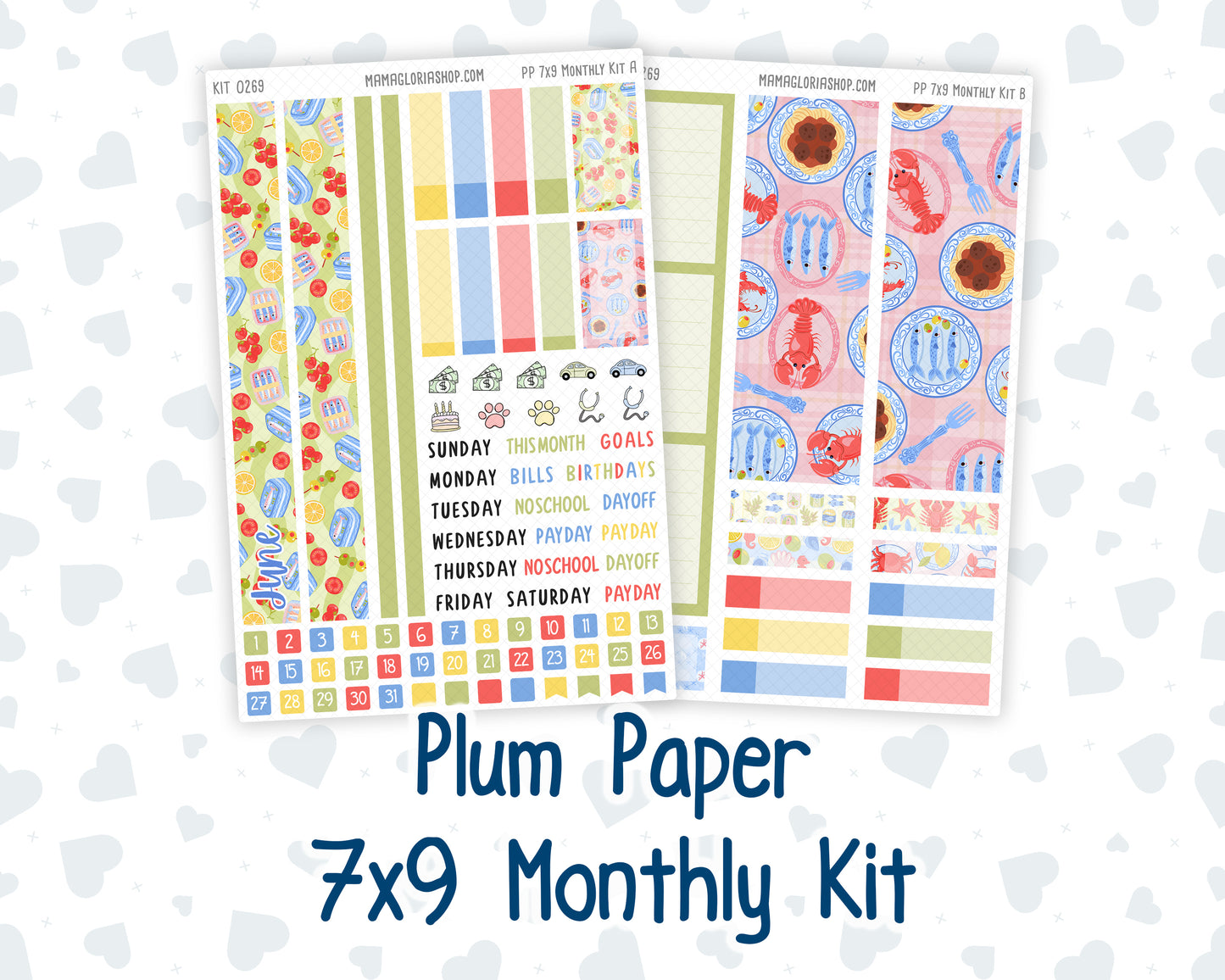 Kit 0269 - 7x9 - Plum Paper - Monthly Kit - June - Dolce Mare