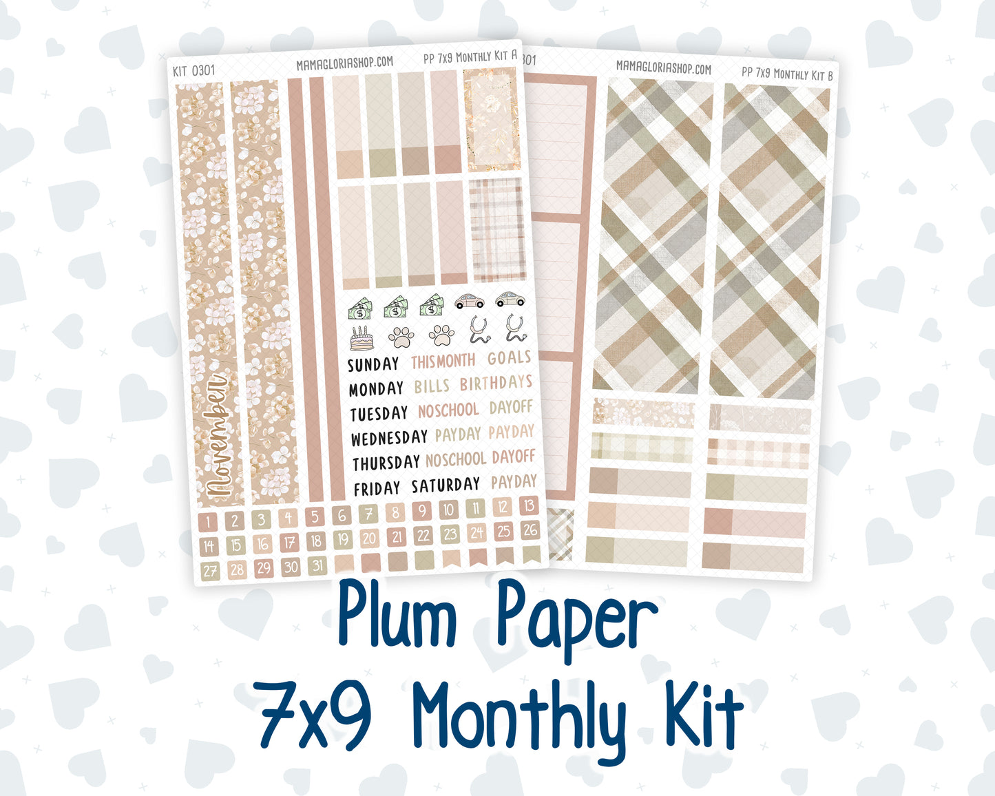 Kit 0301 - 7x9 - Plum Paper - Monthly Kit - November - Sunday Comfort