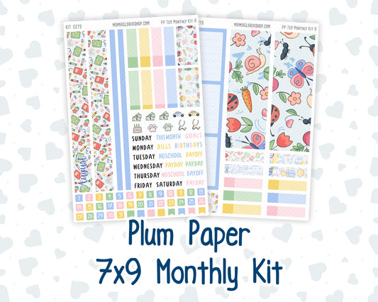 Kit 0279 - 7x9 - Plum Paper - Monthly Kit - August - Not Ready For School