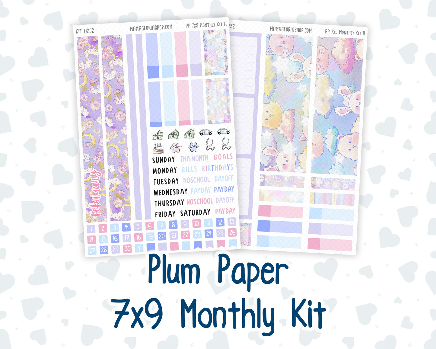 Kit 0252 - 7x9 - Plum Paper - Monthly Kit - February - Tokyo Candy Cloud