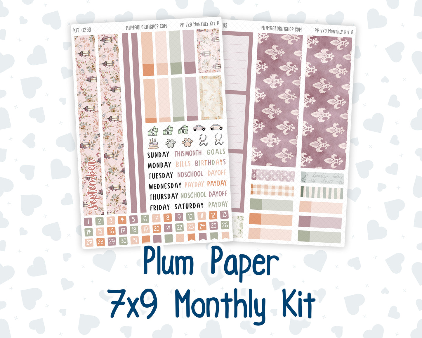 Kit 0293 - 7x9 - Plum Paper - Monthly Kit - September - Fleur de Provence