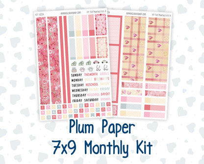 Kit 0254 - 7x9 - Plum Paper - Monthly Kit - February - Valentine Village