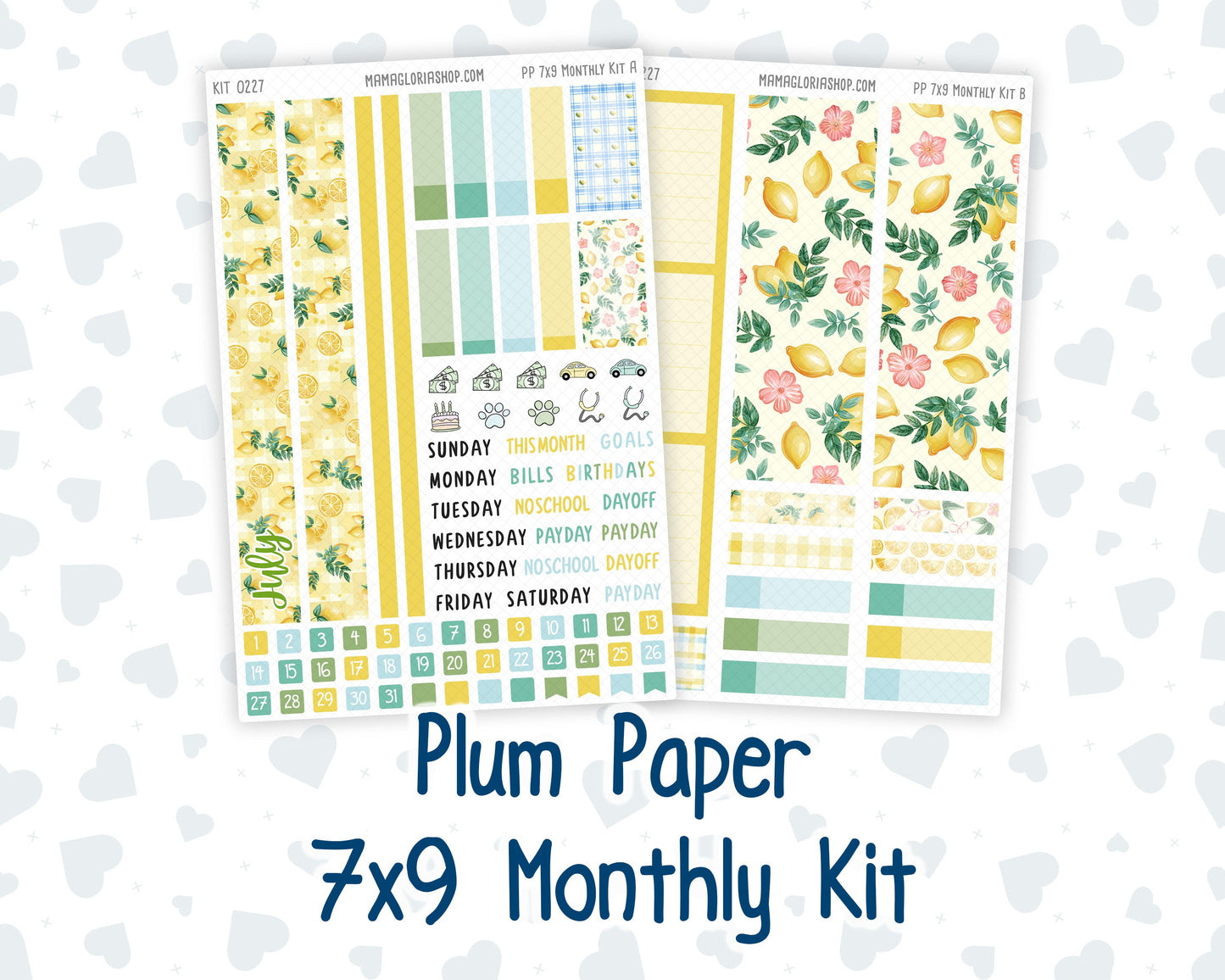 Kit 0227 - 7x9 - Plum Paper - Monthly Kit - July - Lemon Grove